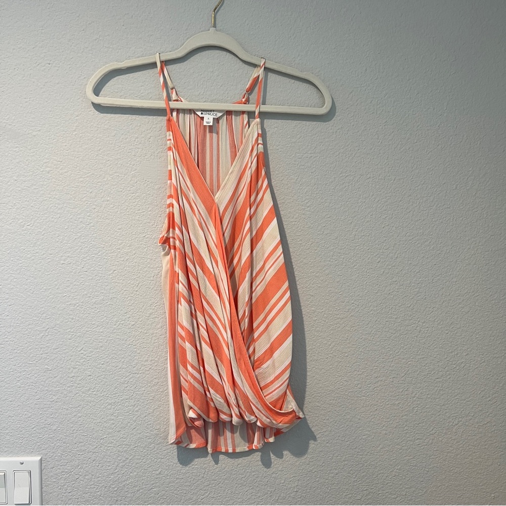 Peach & White Striped Top